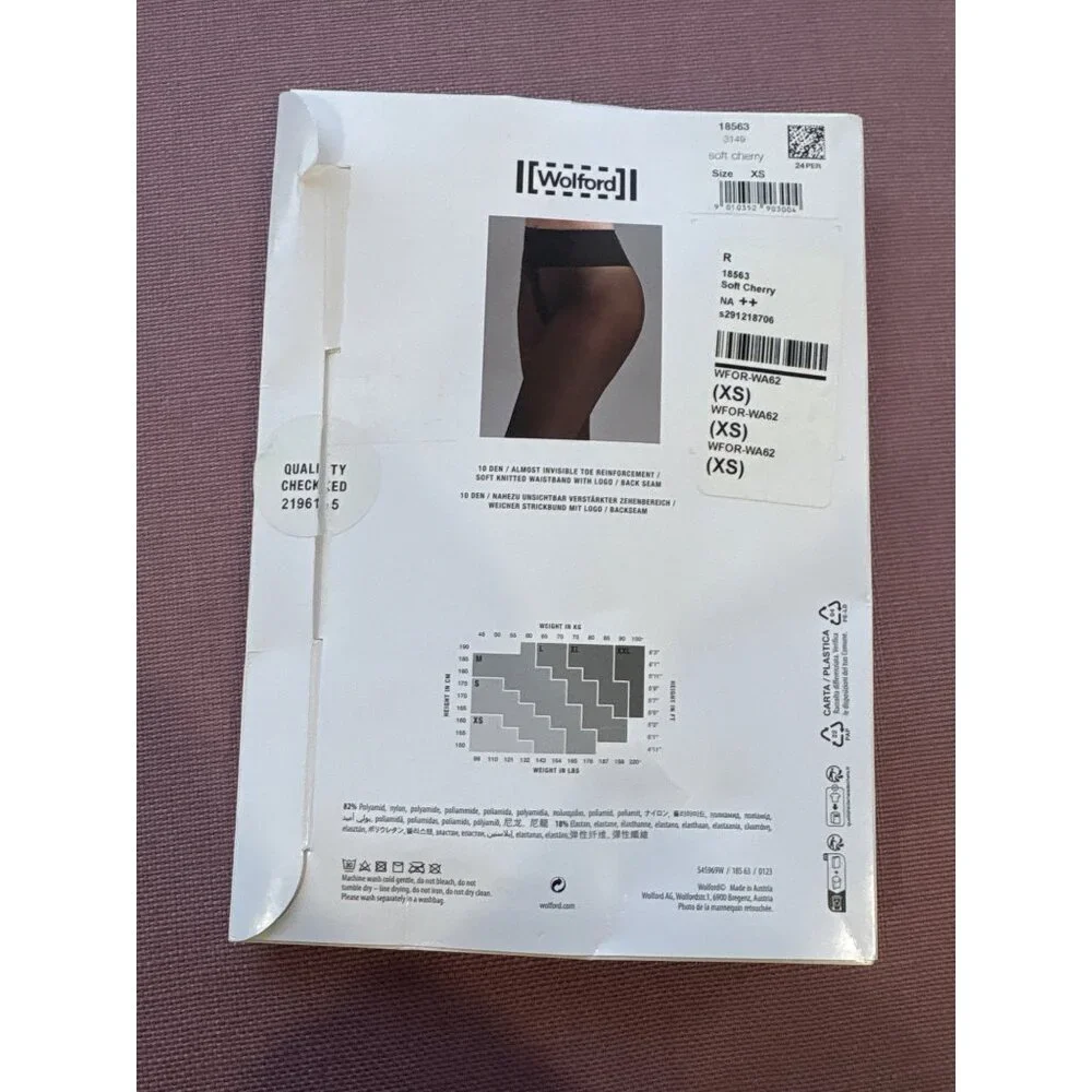 Wolford x REVOLVE Individual 10 Back Seam Tights in Soft Cherry XSmall New Women